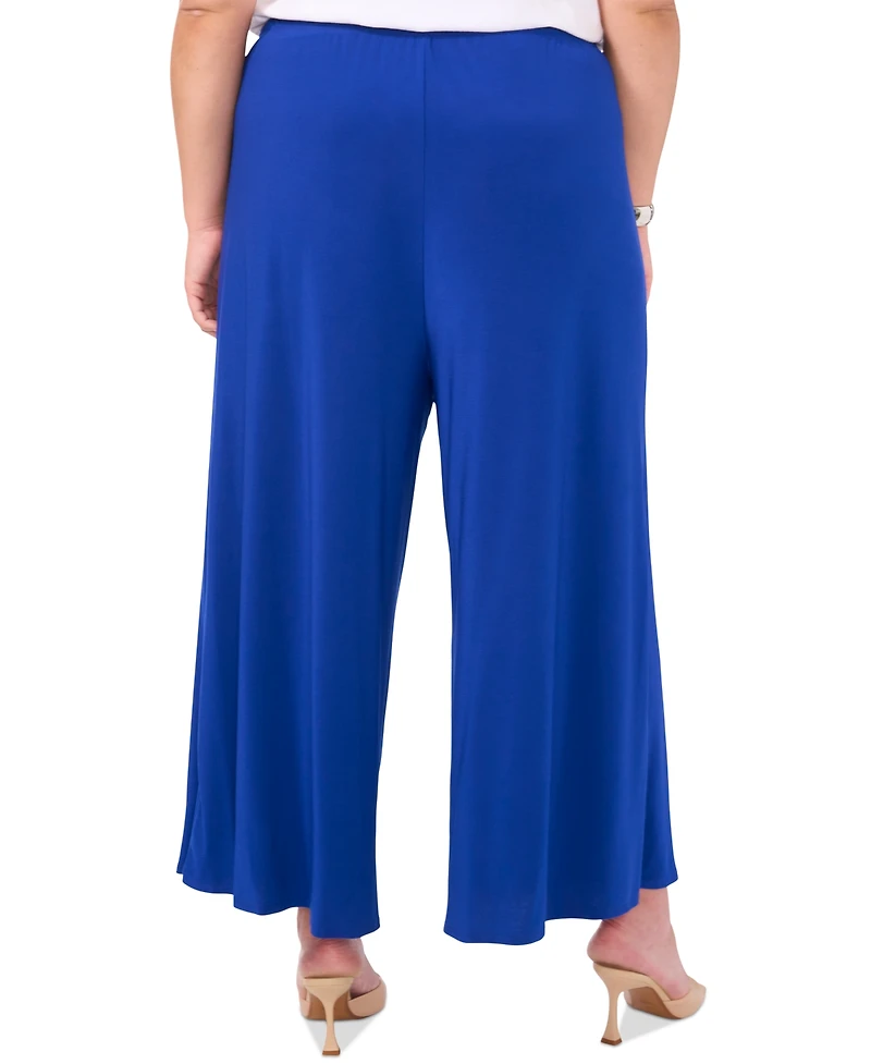 Vince Camuto Plus Solid Pull-On Wide-Leg Pants