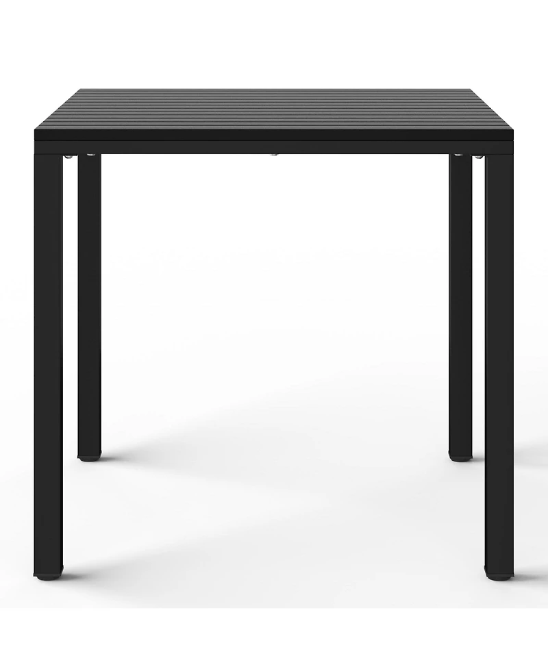 5-Piece Outdoor Square Dining Table Patio Set with Stackable Chairs