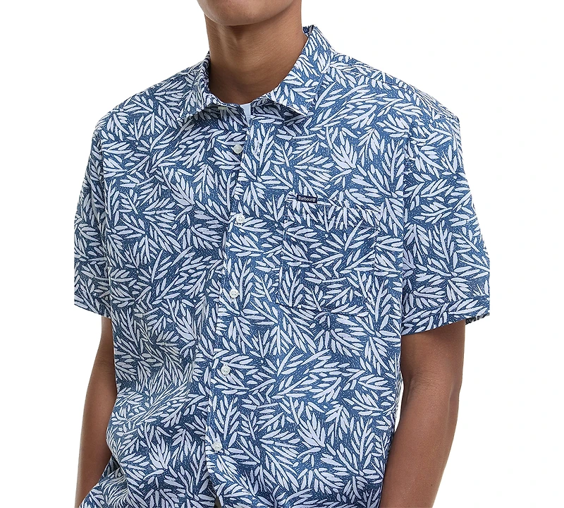 Barbour Men's Jackstone Short Sleeve Button-Front Leaf Print Shirt