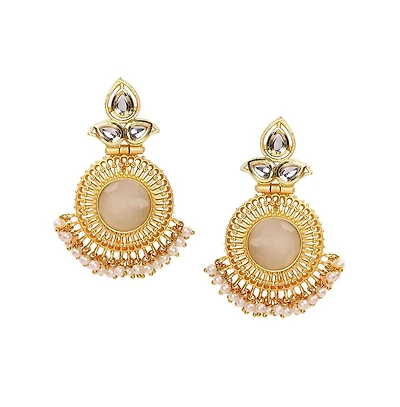 Sohi Women's Gold-Plated Stone Drop Earrings
