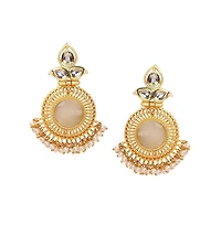 Sohi Women's Gold-Plated Stone Drop Earrings