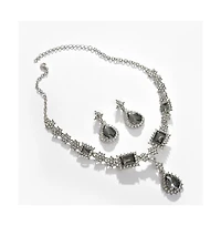 Sohi Women's Silver Plated Designer Stone Jewellery Set