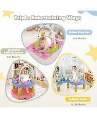 Costway Toddler 3-in-1 Activity Center Bouncing Saucer w/ 3-position