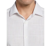 Perry Ellis Men's Cotton Slub Plaid Shirt