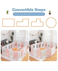 Costway Baby 16 Panels Safety Playpen Safety Activity Play Center