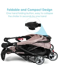 Costway Toddler Foldable Lightweight Stroller Travel Pushchair 5-Point Safety System