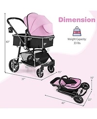 Costway Baby 2 In1 Foldable Stroller Travel Newborn