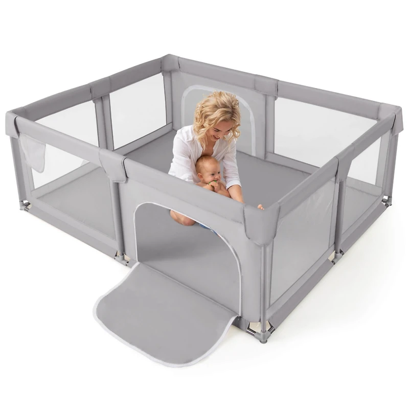 Costway Toddler Playpen Extra Large Activity Center Safety Play Yard w/ Gate