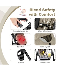 Costway Baby 2 1 Foldable Stroller Travel Newborn