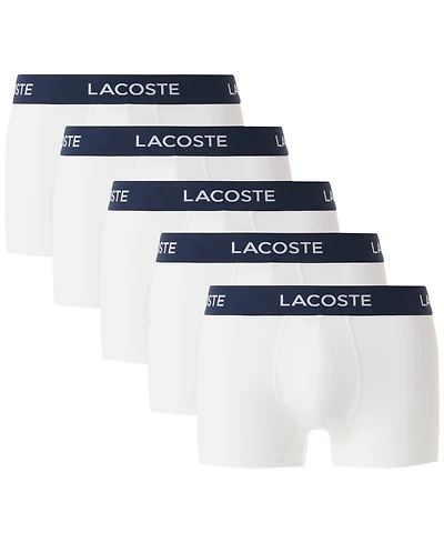 Lacoste Men's 5-Pack Regular-Fit Stretch Logo Band Trunk Underwear