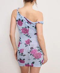 Good American Women's Floral Mesh Twist Dress Cover-Up