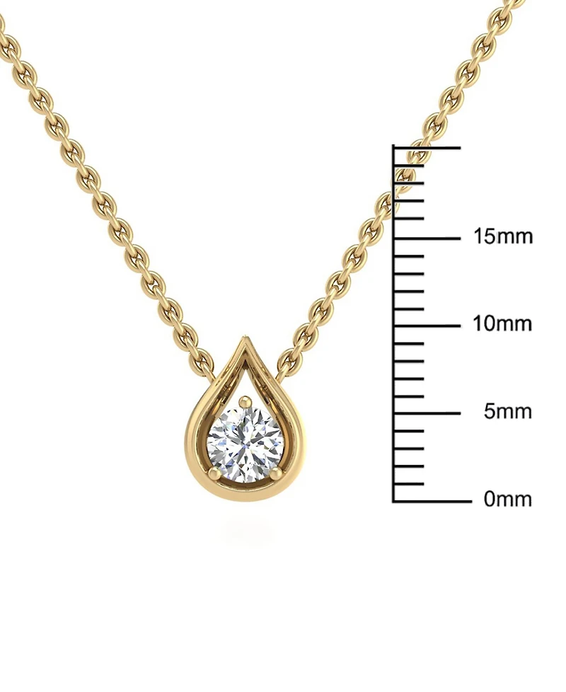 Diamond Tear-Shape 18" Pendant Necklace (1/3 ct. t.w.) in 14k White or Yellow Gold