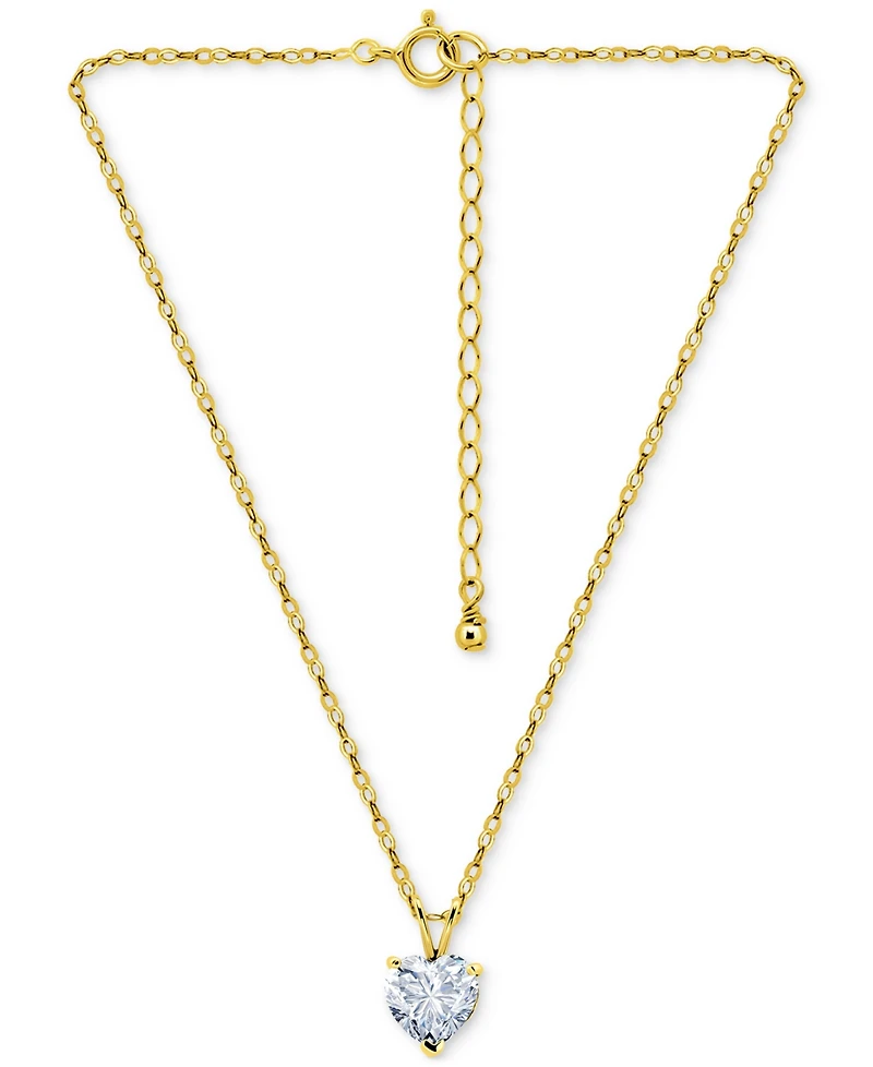 Giani Bernini Cubic Zirconia Heart Pendant Necklace 18k Yellow Gold over Sterling Silver (also Silver), 16" + 2" extender, Exclusively