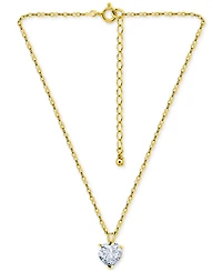 Giani Bernini Cubic Zirconia Heart Pendant Necklace 18k Yellow Gold over Sterling Silver (also Silver), 16" + 2" extender, Exclusively