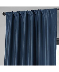 Half Price Drapes Navy Blue Faux Silk Taffeta Blackout Curtain