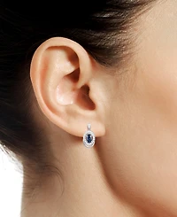 Emerald (3/8 ct. t.w.) & Diamond (1/5 Oval Swirl Drop Earrings 14k Gold (Also Ruby Sapphire)