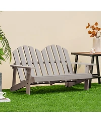 2 Person Fir Wood Adirondack Chair with High Backrest