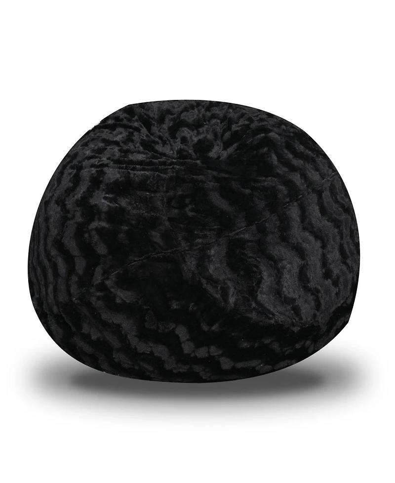 5ft Faux Fur Bean Bag Chair for Adults and Kids with Washable Cover Shredded Memory Foam Large Comfy Lounger Bedroom Living Room or Dorm-The Pop H