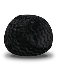 5ft Faux Fur Bean Bag Chair for Adults and Kids with Washable Cover Shredded Memory Foam Large Comfy Lounger Bedroom Living Room or Dorm-The Pop H