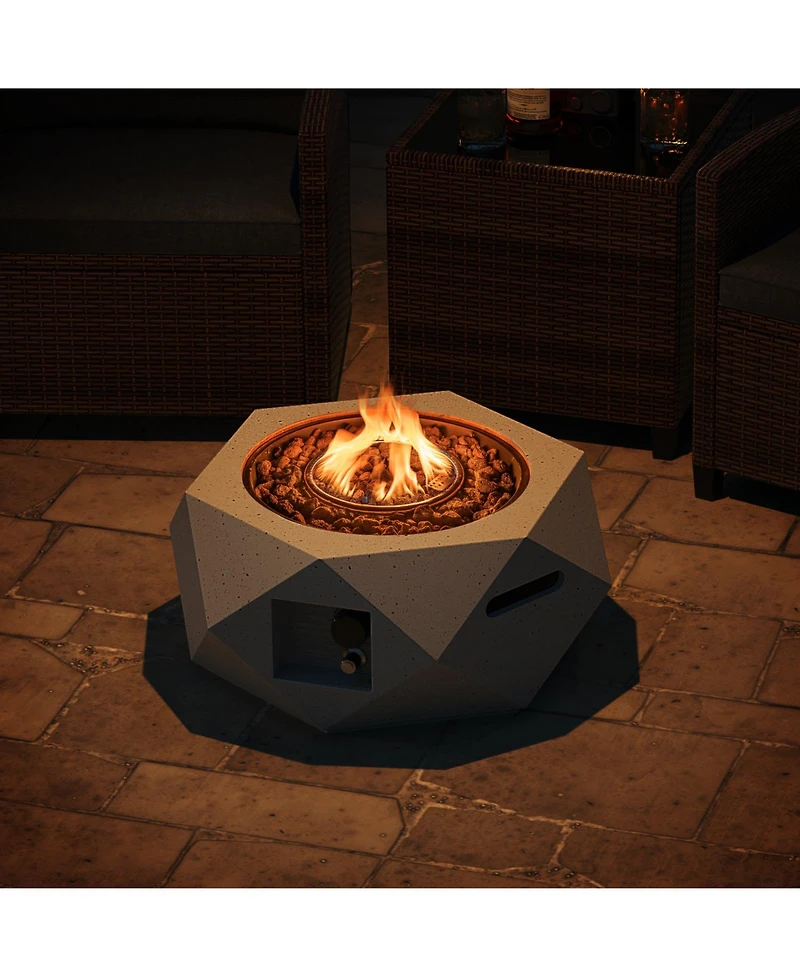 40000 Btu Hexagon Terrazzo Propane Fire Pit Table with Stainless Steel Burner