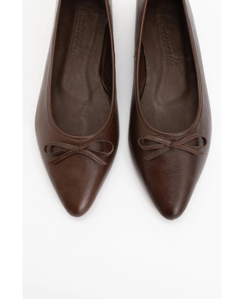 Ruby Leather Pointed Toe Flats