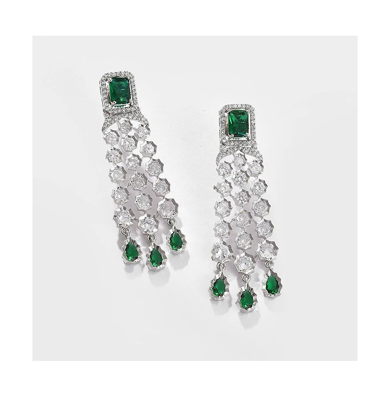 Sohi Women's Silver Plated Designer Jewellery Set