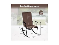 2 Pieces Outdoor Rocking Chairs with Breathable Backrest