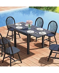 Adjustable Patio Expandable Dining Table for 4-6 Person