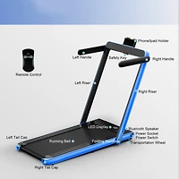 2.25HP 2 1 Folding Treadmill with App Speaker Remote Control
