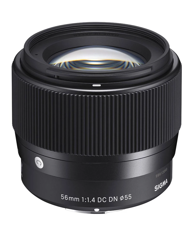 Sigma 56mm f/1.4 Dc Dn Contemporary Lens for Sony E, Bundle with 62mm Filter Kit, Cleaning Kit, Flex Lens Shade, Lens Cap Tether, Mac Software Kit, Po