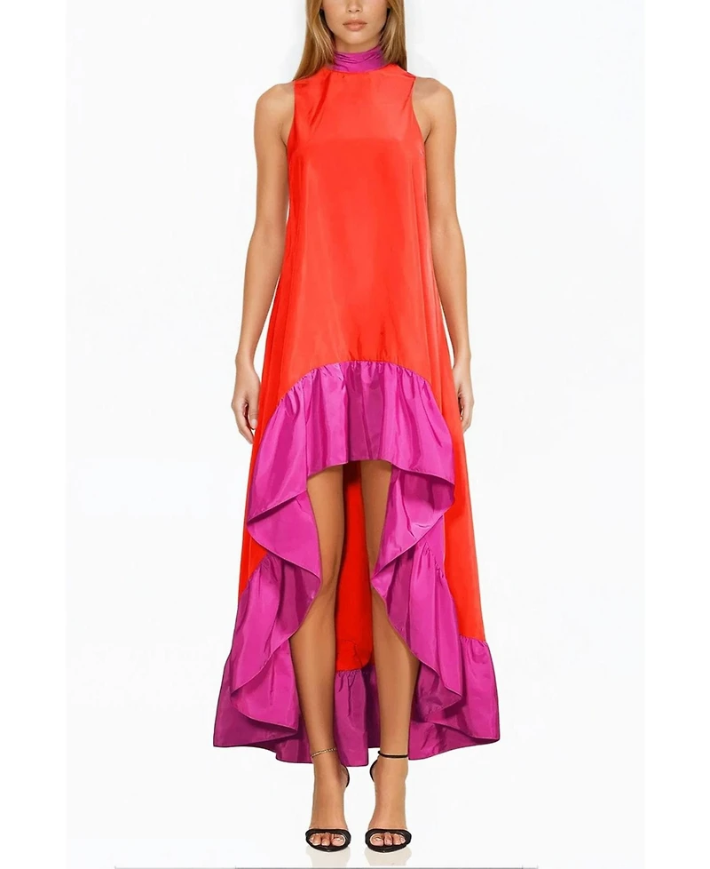 Womens The Yolanda Fuchsia Orange High-Low Maxi Dress