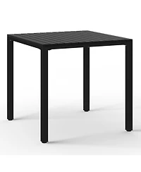 5-Piece Outdoor Metal Frame Dining Table Patio Set with Stackable Chairs