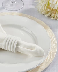 Saro Lifestyle Textured Natural Wood Napkin Rings, Set of 4