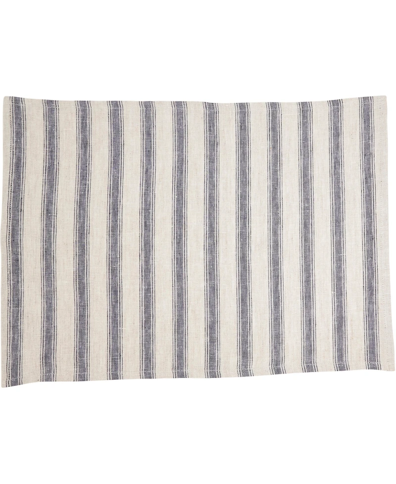 Saro Lifestyle Classic Striped Pure Linen Placemats, 14" x 20"