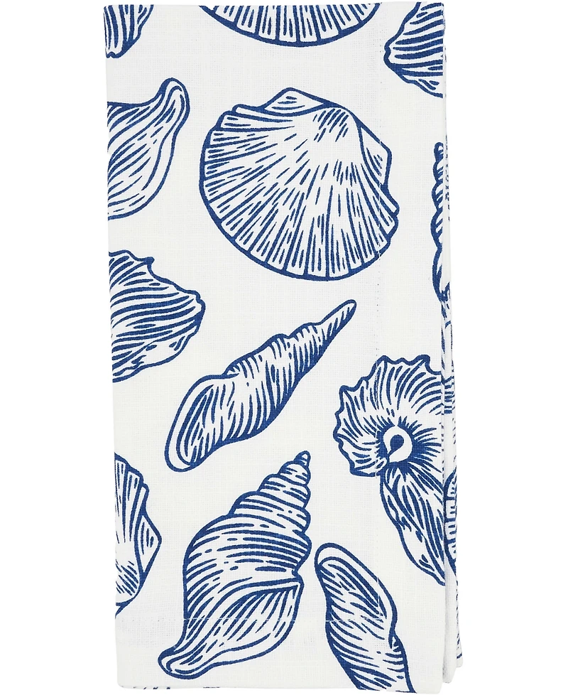 Saro Lifestyle Seaside Sea Shells Cotton Napkins, 20" x 20"