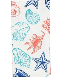 Saro Lifestyle Ocean Breeze Sea Shells Cotton Napkins, 20" x 20"
