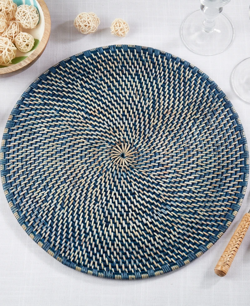Saro Lifestyle Textured Rattan Placemats, 15" Round