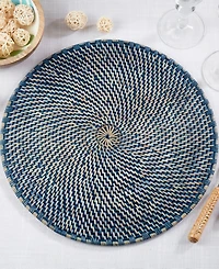 Saro Lifestyle Textured Rattan Placemats, 15" Round
