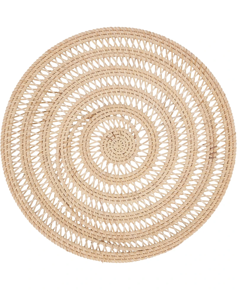 Saro Lifestyle Natural Weave Rattan Placemats, 15" Round
