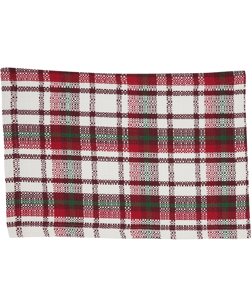 Saro Lifestyle Simple Plaid Cotton Placemats and Napkins, Set of 8