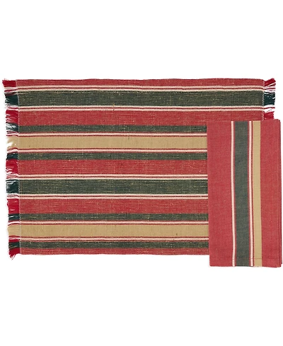 Saro Lifestyle Everyday Plaid Placemats and Napkins, Set of 8