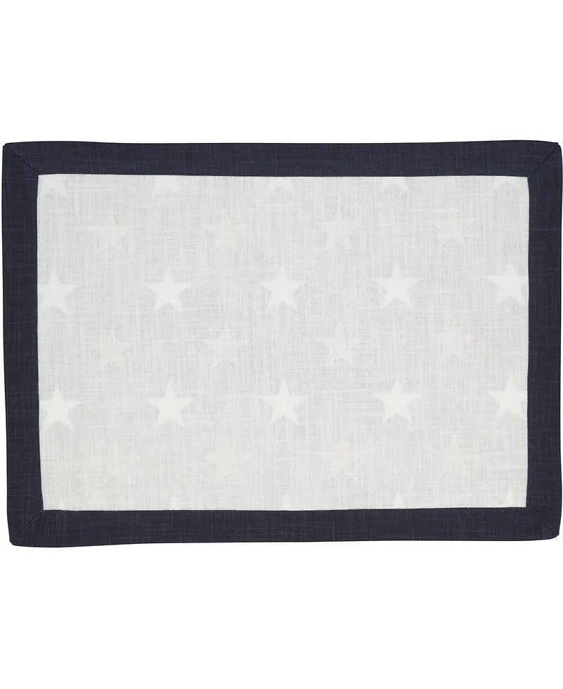 Saro Lifestyle Patriotic Americana Cotton Stars Placemats, 14" x 20"