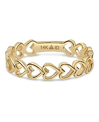 Devata Sweet Heart Ring in 14K Gold, Size 8, approx. 1.8 grams.