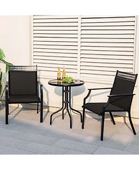 Patio Chairs Set of 2 with All Weather Breathable Fabric High Backrest