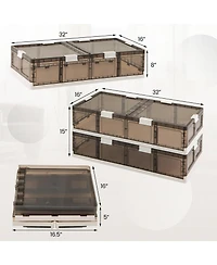 2-Pack Stackable Storage Bins with Rolling Wheels – Plastic Storage Containers for Home, Office, or Basement