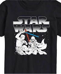 Airwaves Men's Star Wars Luke Darth Fight Short Sleeve T-Shirt
