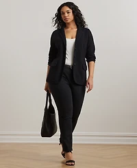 Lauren Ralph Women's Plus Combed Cotton Single-Breasted Blazer