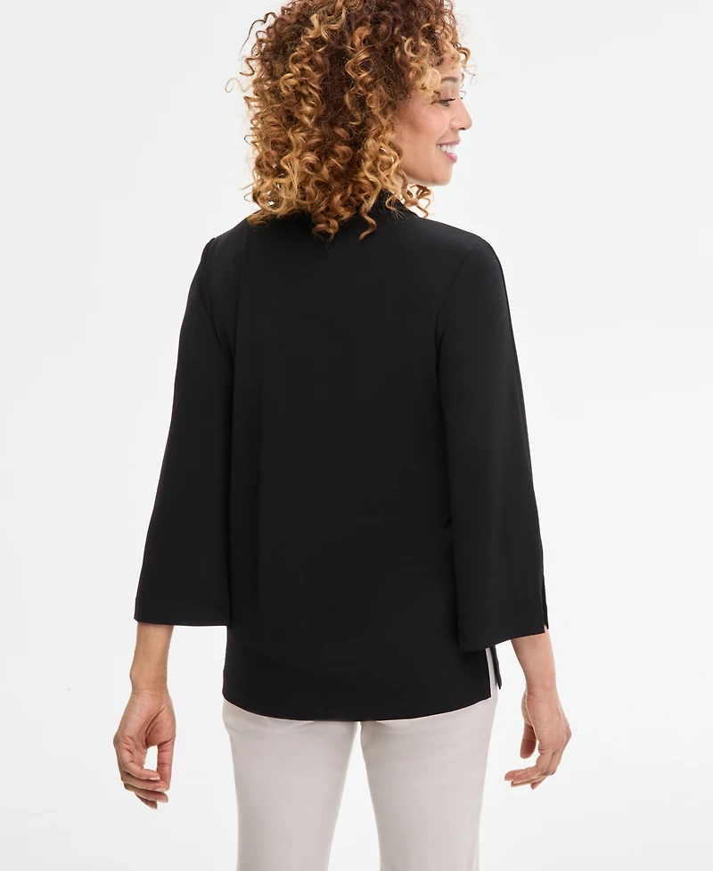 Jm Collection Petite Johnny-Collar Tunic, Exclusively at Macy's