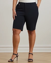 Lauren Ralph Plus-Size Stretch Cotton Shorts