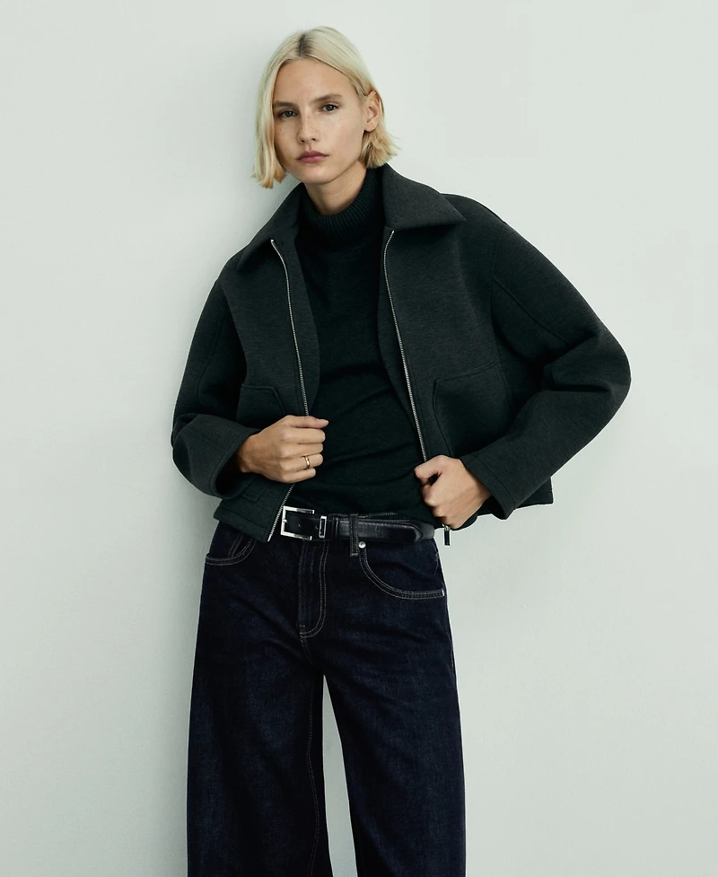 Mango Women's Low-Rise Wide Leg Jeans